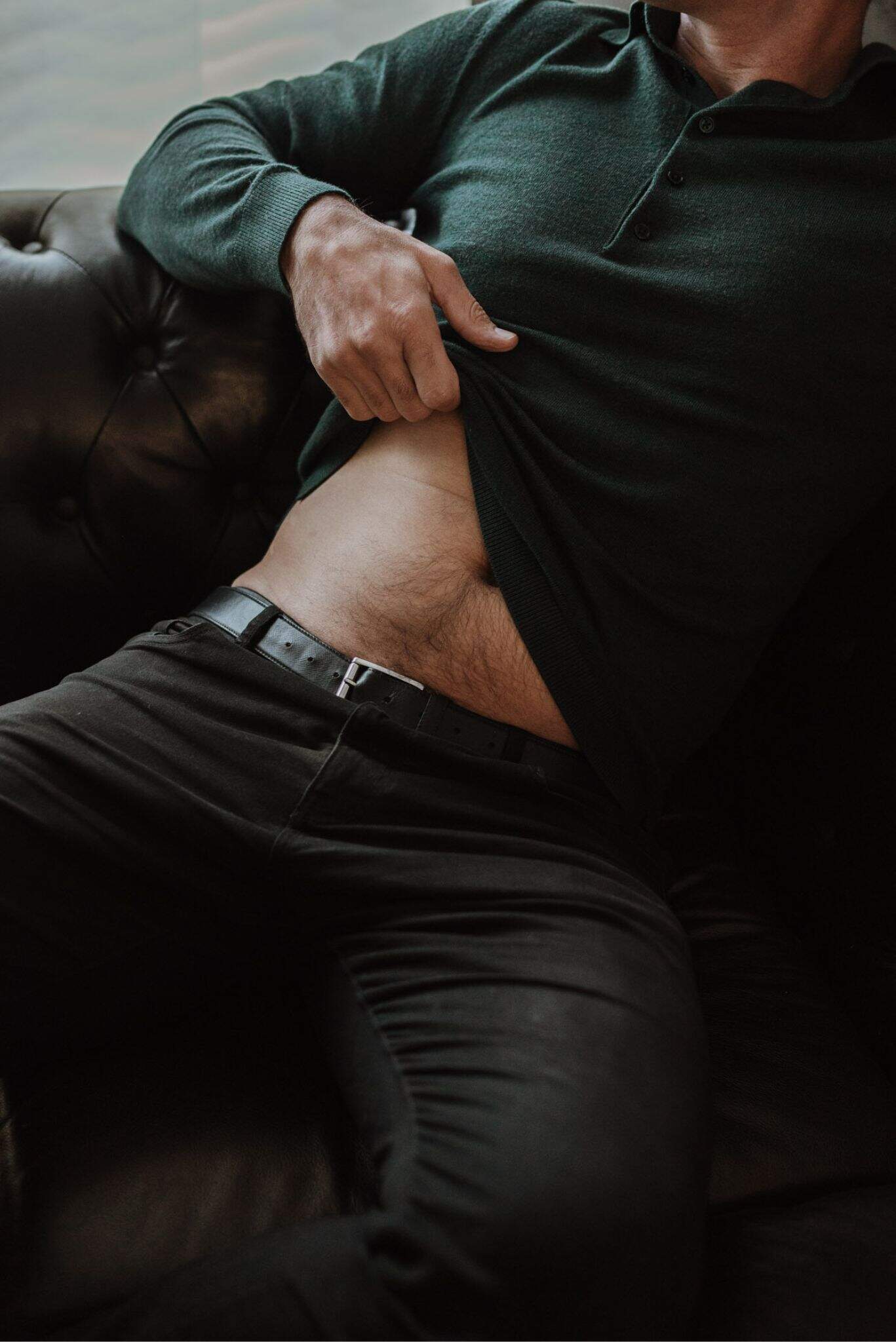 Male Escort for Women in Melbourne Wes showing his belly