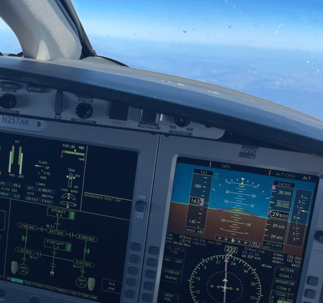 This is the view from my pilots seat when I was flying a personal business jet. If you look closely you can see we are climbing to 34,000 on this sector. We are on our way to Long Reach to visit the qantas museum.